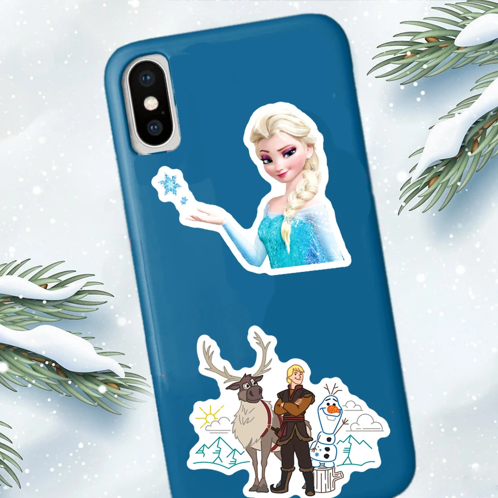 10/30/50 szt. Naklejki Disney Frozen Elsa Anna Princess Kawaii dla dziewcząt naklejki z kreskówek DIY na rower naklejka winylowa samochodowy na