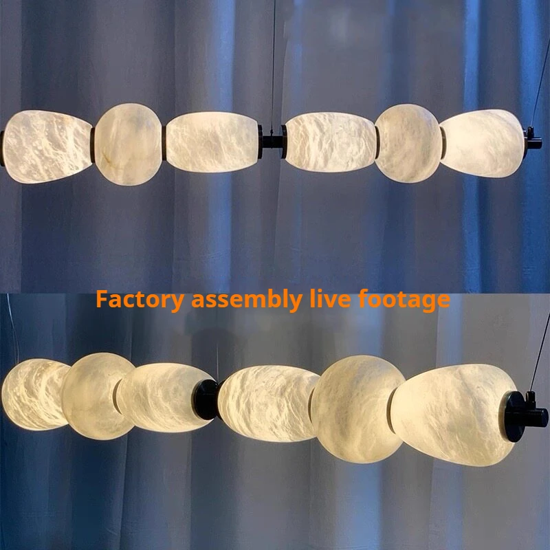 LightLuxury All Copper Marble Restaurant Pendant Light Living Room Lamp Lighting Fixture Ceiling Light LED Home Decor Chandelier