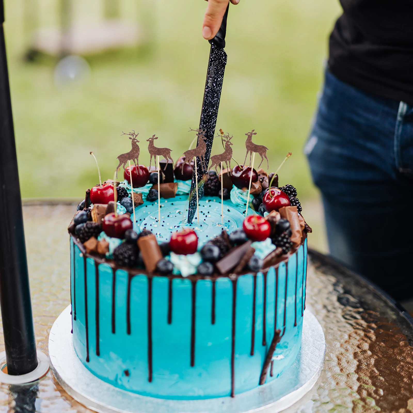 

20pcs Deer Toppers Xmas Party Decor Dessert Insert Topper Cupcake Picks Christmas Cake Ornament Party Cake Accessory