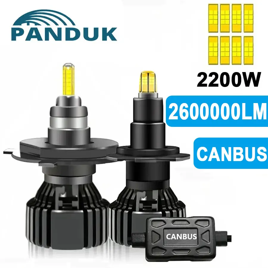 

PANDUK H7 LED H4 H11 Лампа для фар 2600000LM 2200W Canbus Автомобильный светодиод H8 HB4 HB3 9005 9006 D1S D2S H1 Светодиодная лампа Противотуманные фары 6000K 12V