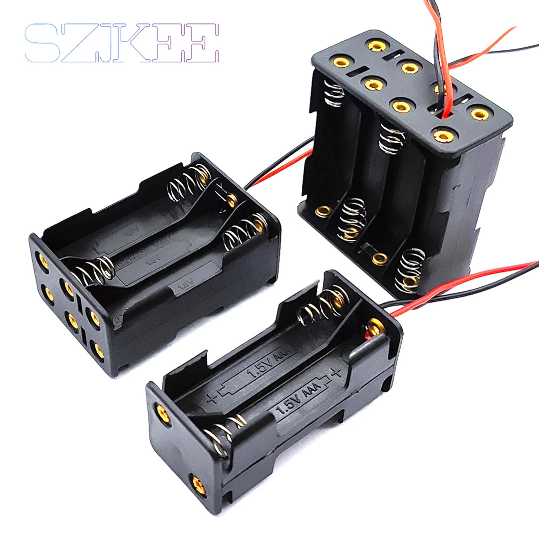 AAA Battery Holder AAA Double-Layer Battery Box AAA Battery Case AAA Box 4/6/8 Slots Battery Storage Box Series Connection