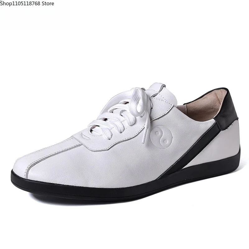 Genuine Leather Kung Fu Tai Chi Shoes Martial Art Shoes Sports Sneakers Cowhide Cowhide Tendon Bottom
