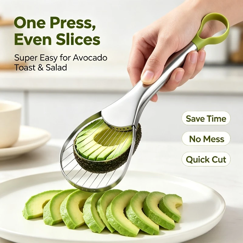 Avocado Knife Gadget Stainless Steel Cutter Kitchen Gadgets Fruit Cutting Artifact All for Kitchen and Home Dragon Fruit Slices