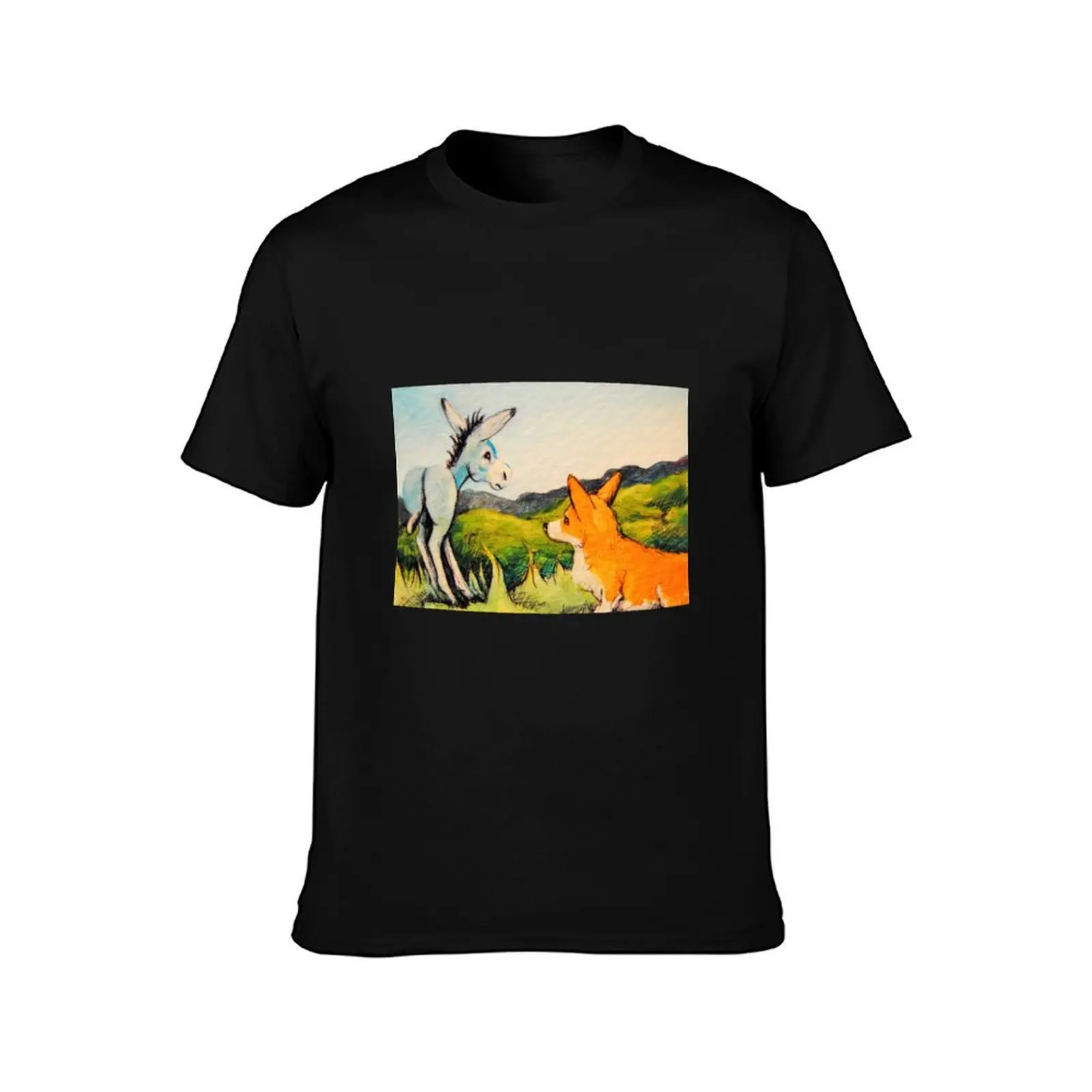 Donkey~Welsh Pembroke Corgi~Dog~Goldfield~Colorado~ T-Shirt Soft Anti-Shrink Cotton Tee T-Shirt