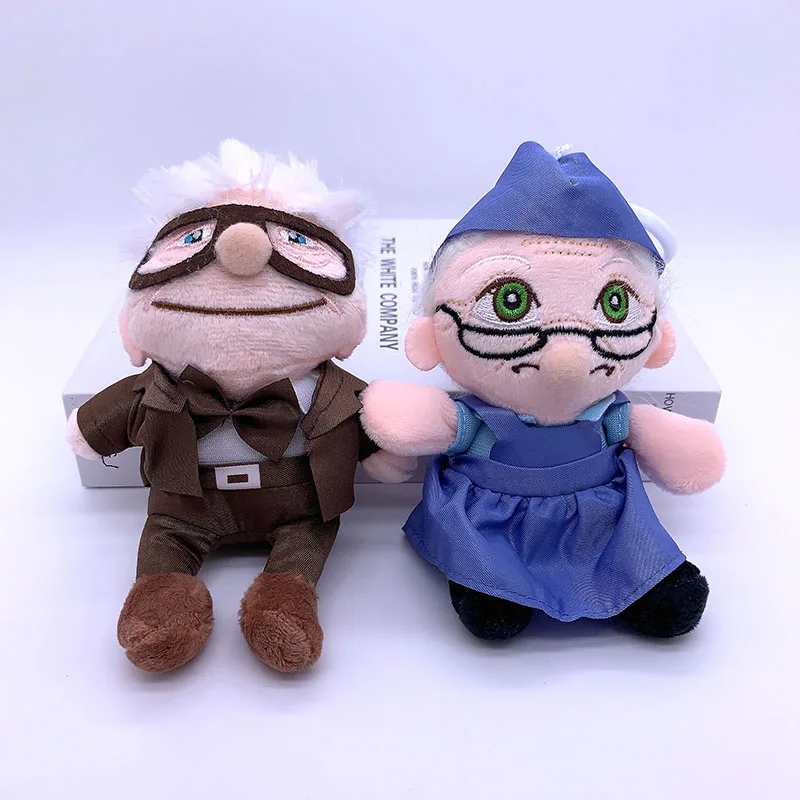 2pcs/set 14/20cm Brinquedos the Movie UP Carl Grandfather Grandmother Cartoon Stuffed Soft Plush Toys Carl Up Plushes Kids Gifts