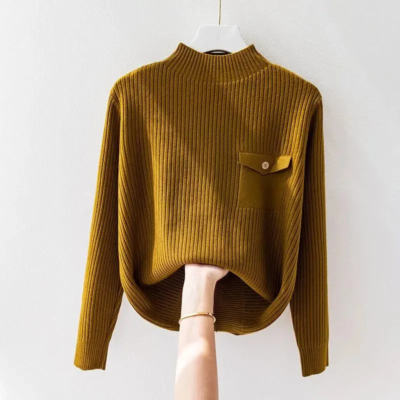 High-Quality Sweater Women's Autumn Winter 2026 New Pullover Bottoming Shirt Fashion Coat Loose Knitwear Casual Shirt Female Top
