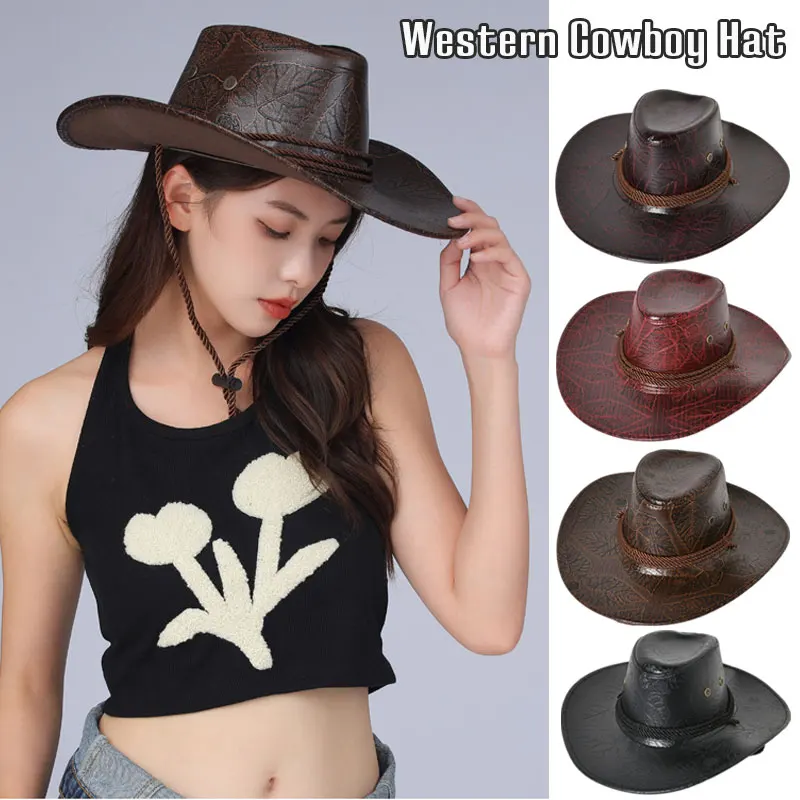 Men Women Fashion Cow Head Decorate Western Cowboy Hat Outdoor Sun Hat Unisex Vintage Gentleman Jazz Hats for Men Panama Hat