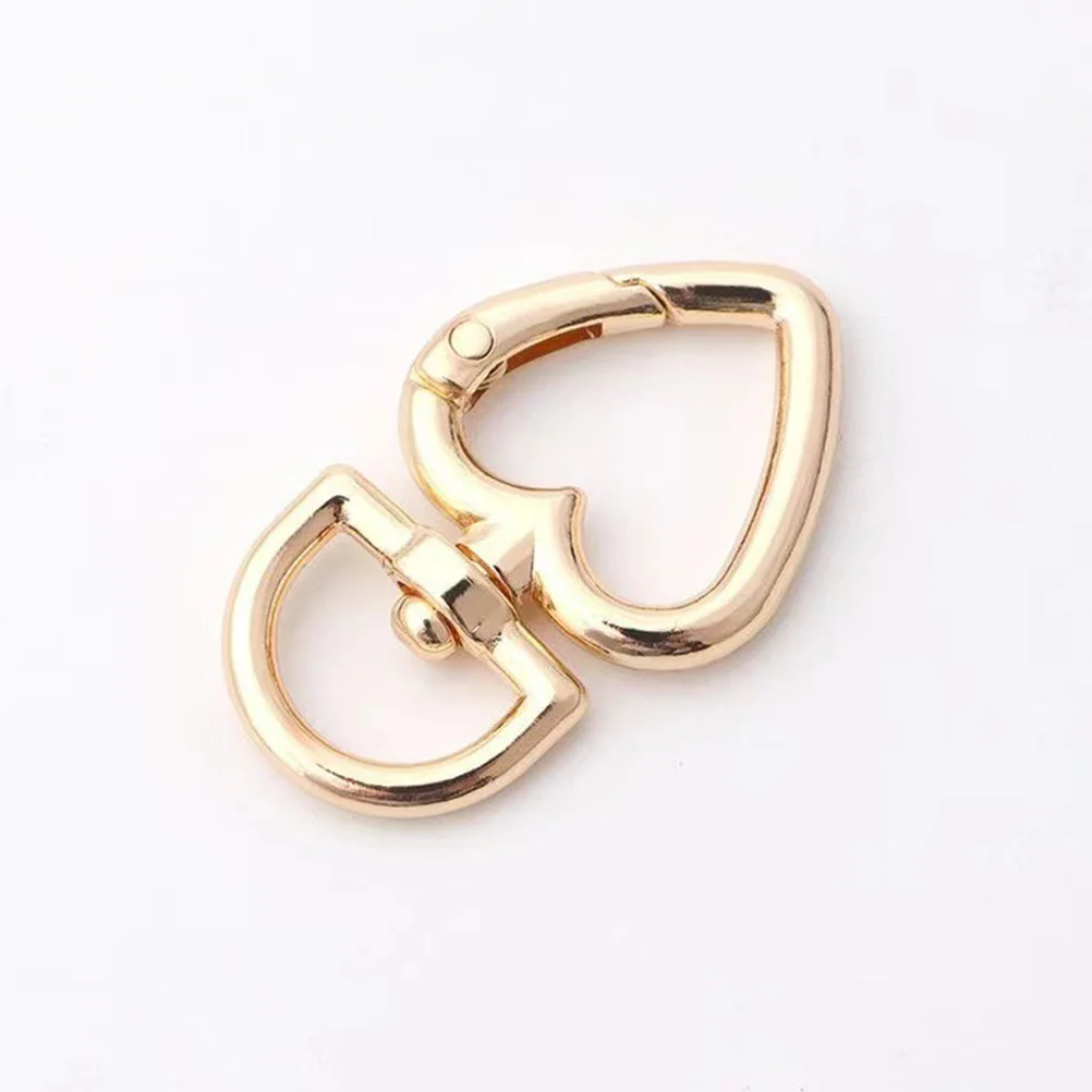 

8pcs Heart Shaped Metal Keychain Clips Zinc Alloy Spring Snap For Diy Craft Jewelry Making Carabiner Key Rings Buckles