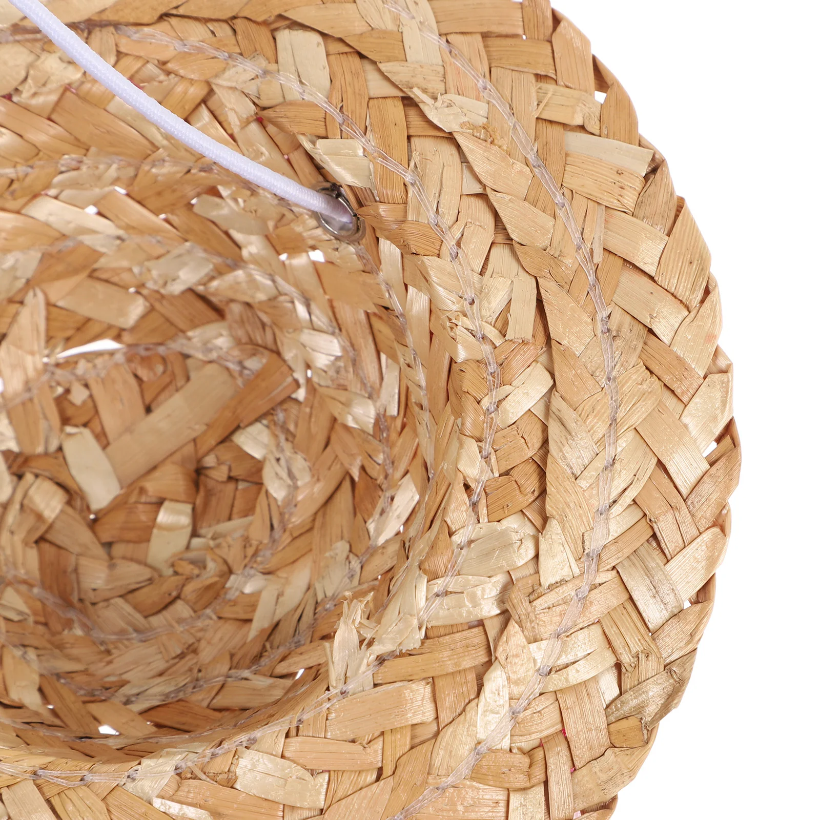 

Pet Dog Straw Hat Spring Summer Sunhat Size S Pink Flower Drawstring Adjustable Pet Straw Cap Party Costume Accessory