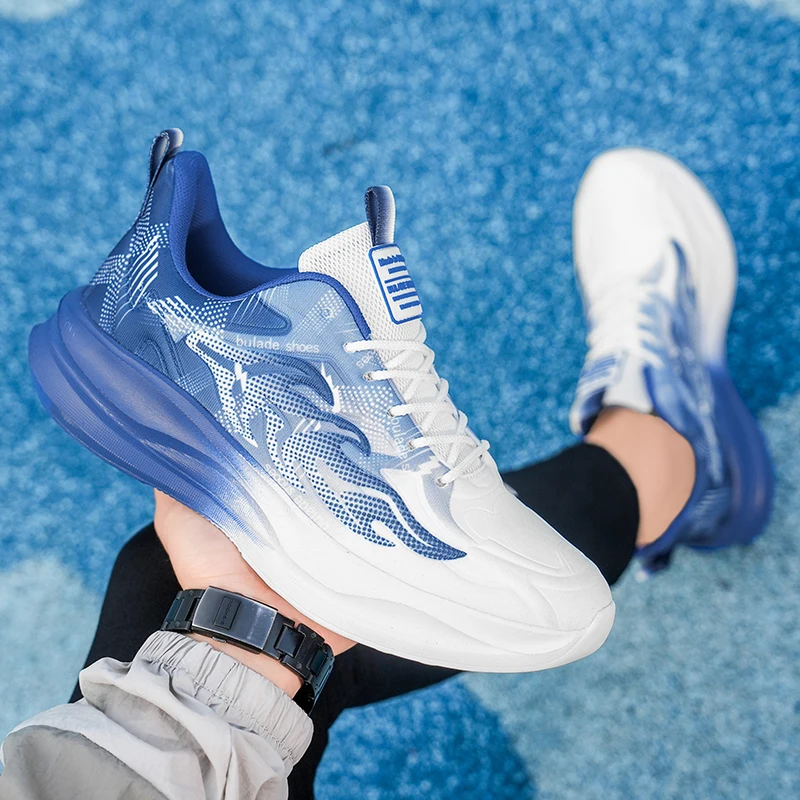 

Running Shoes Men Outdoor Thick-soled Breathable Anti-slip Men Shoes Flat Bottom Lightweight Soft Mesh Sports Shoes Men