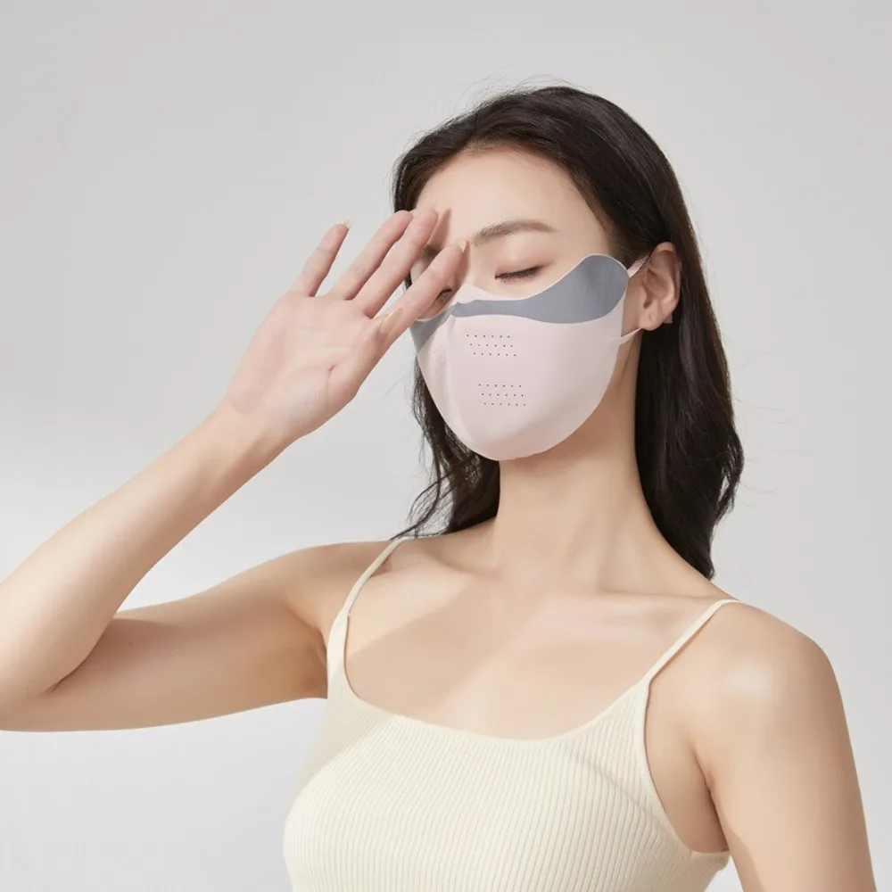 Новая дышащая маска из ледяного шелка, моющаяся анти-УФ-маска для лица для верховой езды, пылезащитная солнцезащитная маска, подарок