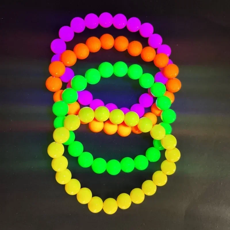 New Fluorescent Neon Necklace Bracelet Set Charms Prom Black Light Party Kids Gifts Luminous Birthday Decoration Photo Prop view 6