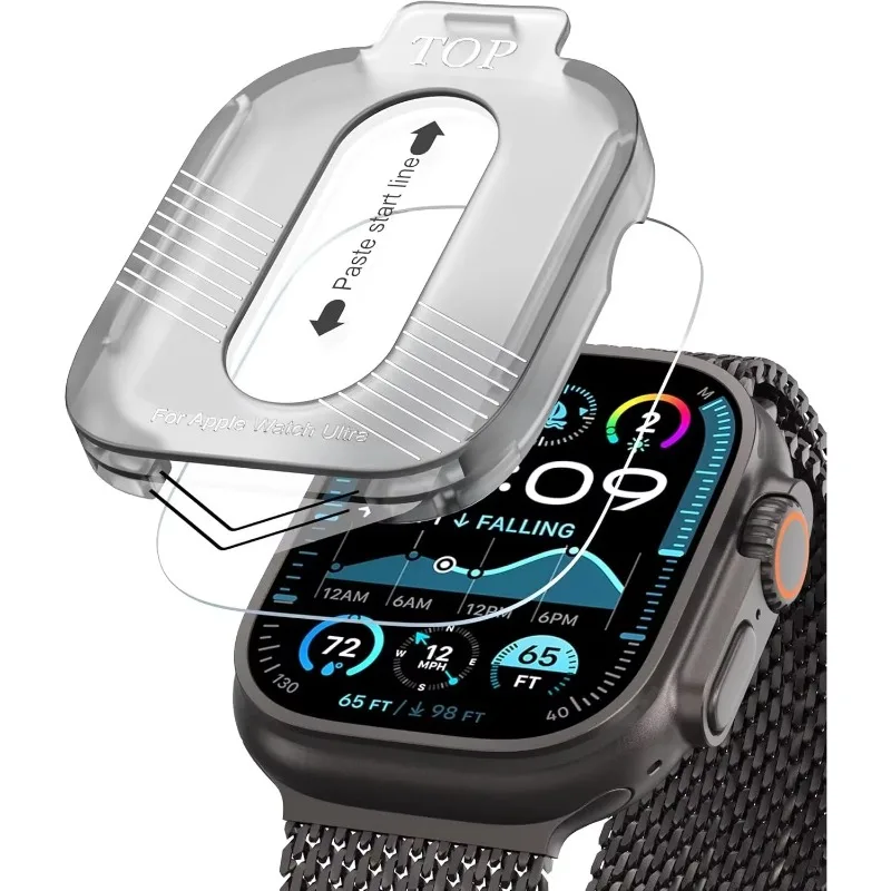 Screen Protectors for Apple Watch Ultra 4 3 2 49mm Tempered Glass Protective Film Automatic Kit for IWatch Ultra4 Ultra3 49MM