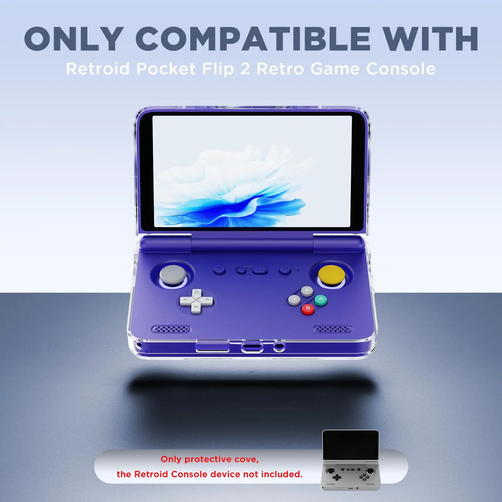 Protective Case for Retroid Pocket Flip 2 Retro Game Console Clear TPU Cover Shockproof Drop-Proof Full Protection Shell