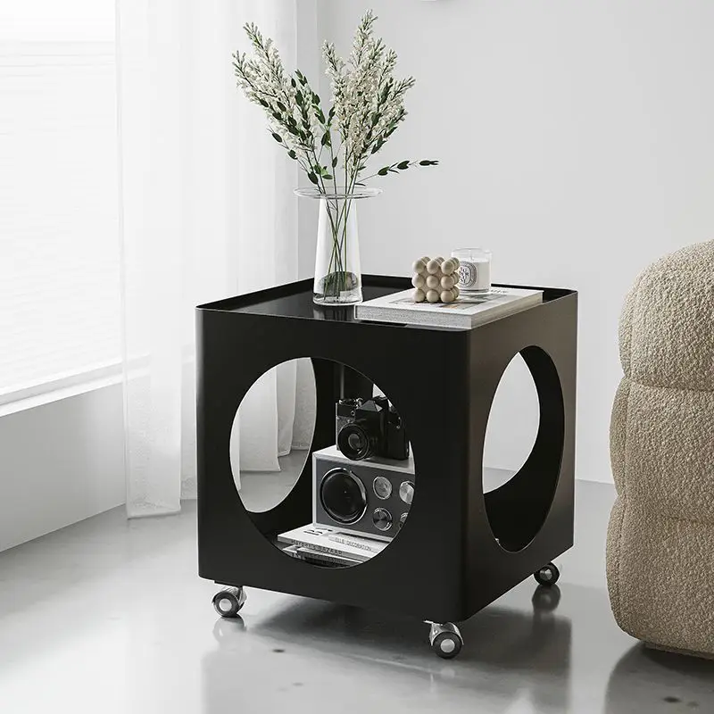 Movable side table modern simple sofa living room small apartment coffee table light luxury small table bedroom creative bedside