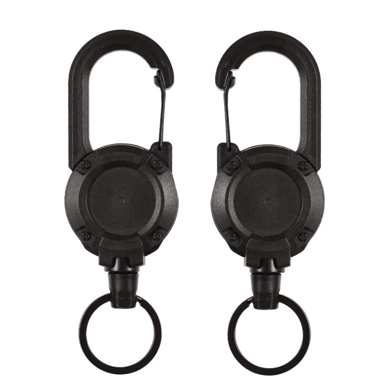 Imagem -02 - Cabo de Aço Stretchable Badge Reels Chaveiro Titular Cinto Mochila Stretchable Gancho Outdoor Multi-purpose Badge Reels