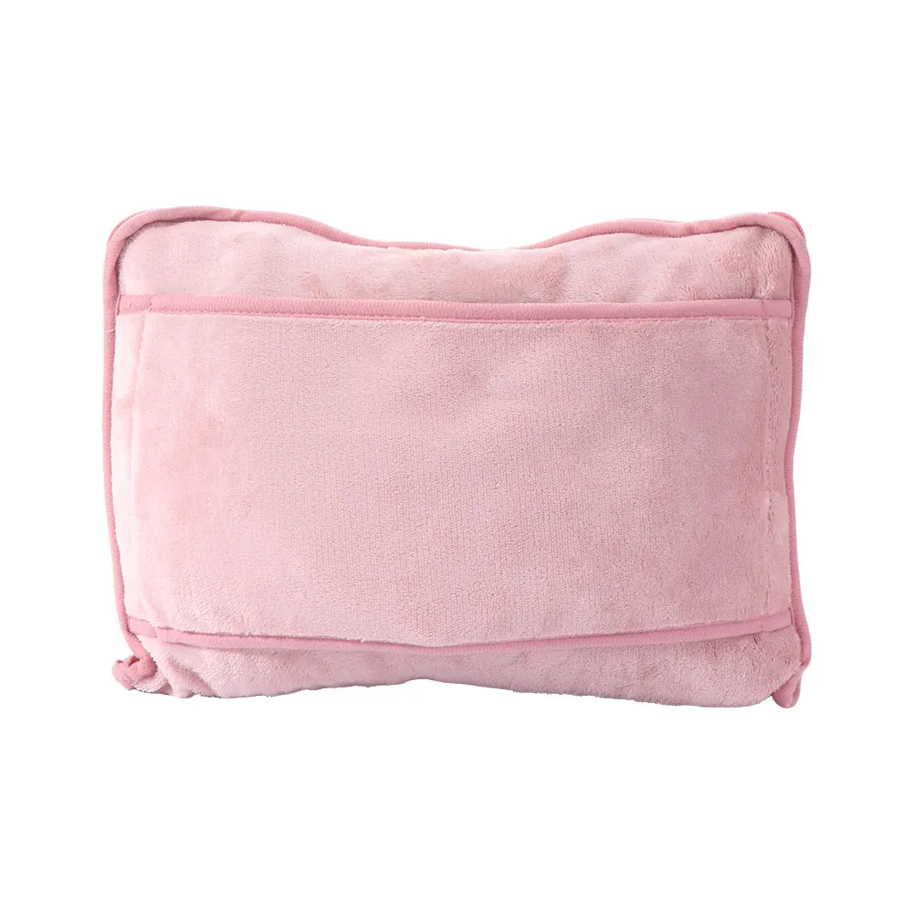 High-Quality 2 in 1 Travel Pillow and Blanket Set Foldable Warm Nap Quilt with Storage Bag Flannel Soft Throw Pillow Flight