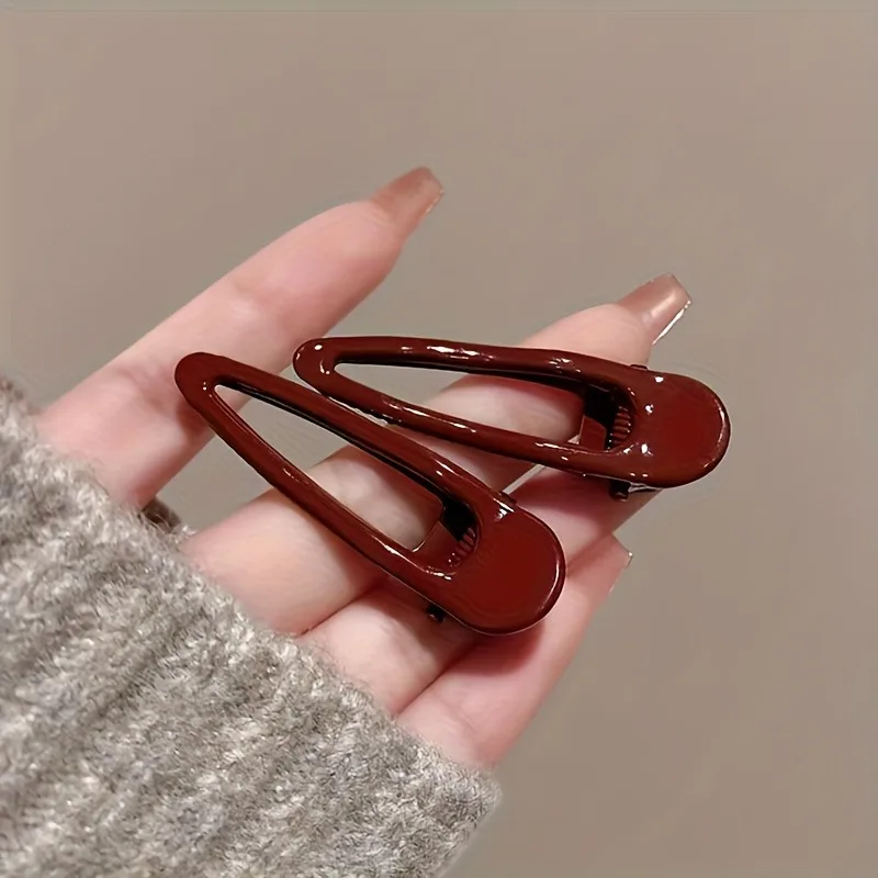 

4 pieces/New in spring and summer 2026, burgundy hairpin - non-slip, durable and simple design, light and compact, elegant hair
