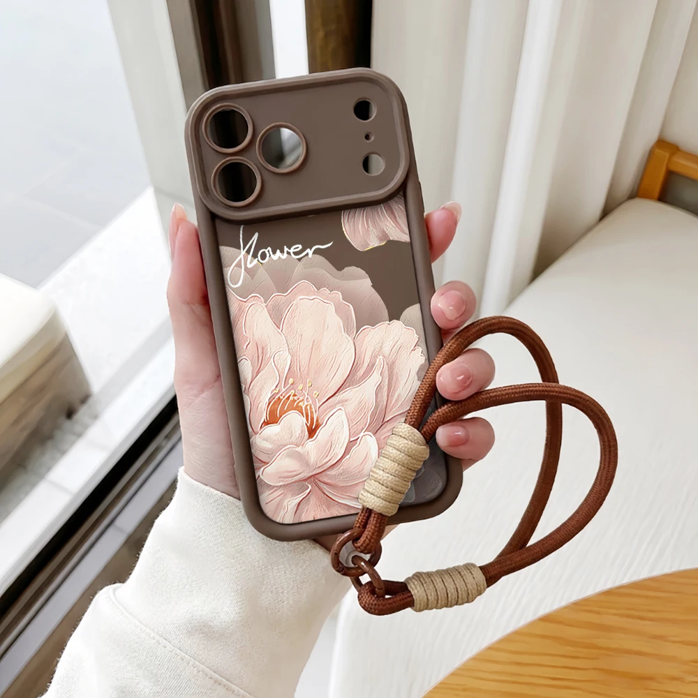 Ölgemälde Pfingstrosen Lanyard Handyhülle für Samsung Galaxy Note 20 S25 S26 Plus S24 FE S25 S24 Ultra A57 A07 5G Silikonhülle – Detail 6