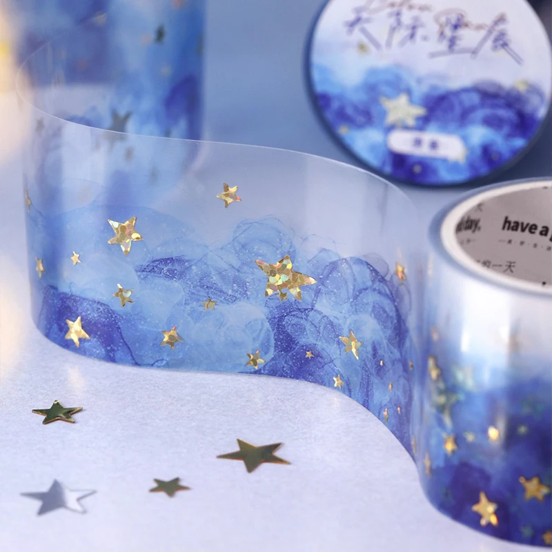 Tape 35mm*2m Watercolour Swoosh Hot Stamping Tape Handbook Stationery DIY Handmade & Scrapbook Diary Decorative Washi Tape