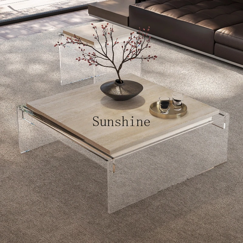 

Medieval style living room household light luxury high-end artistic coffee table