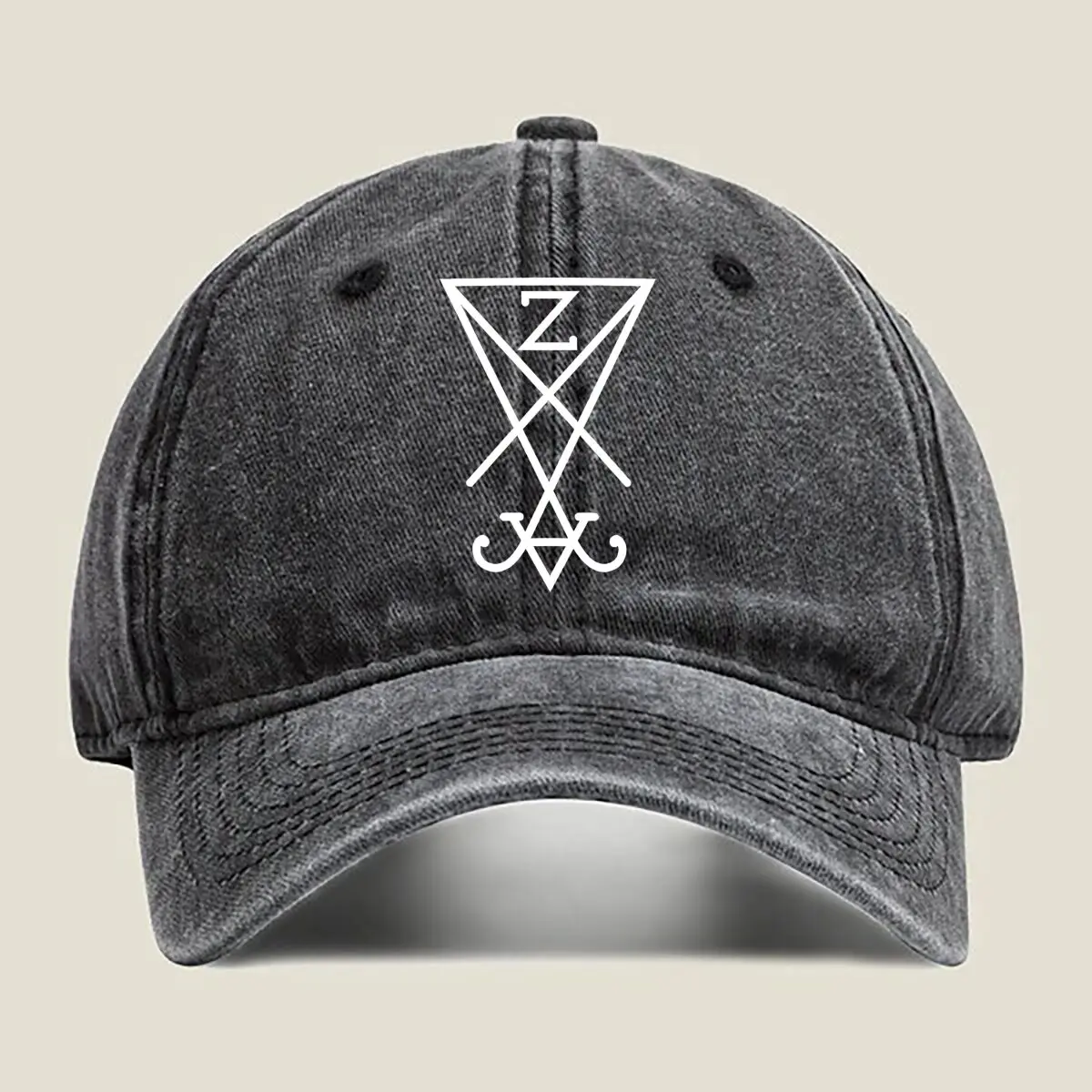 

Occult Symbol Mystical Design Art Washed Baseball Cap