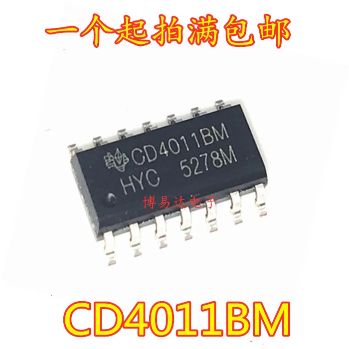 New CD4011 CD4011BM SOP14 Quad 2 Input NAND Gate Chip