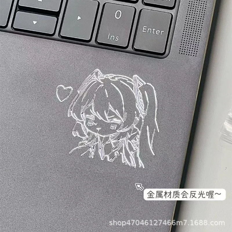 6PCS Kawaii Hatsune Miku Metal Sticker Waterproof Animation Mobile Phone Luggage Computer Water Cup Sticker Children\'s Gift