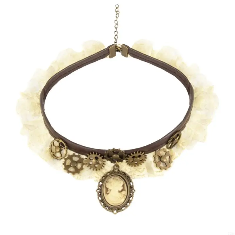 

77HE Изящное кружевное колье-чокер, готическое кружевное колье для Хэллоуина, костюм для свадьбы, вечеринки, выпускного вечера,