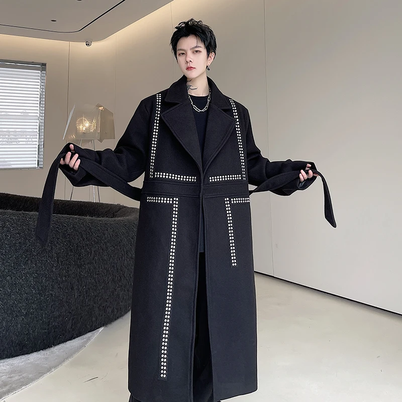 

Men Plaid Wool Blends Long Winter Jackets Coats High Quality New Winter Coats Male Business Casual Wool Trench Coats 2023 H16