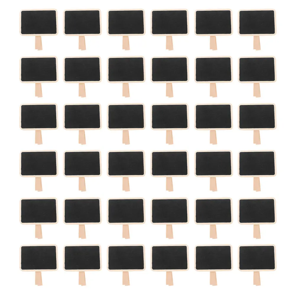 

50Pcs Wooden Mini Chalkboard Signs with Clips Multi Functional Task Planner Organizer for Food Labels Party Buffet Menu Display