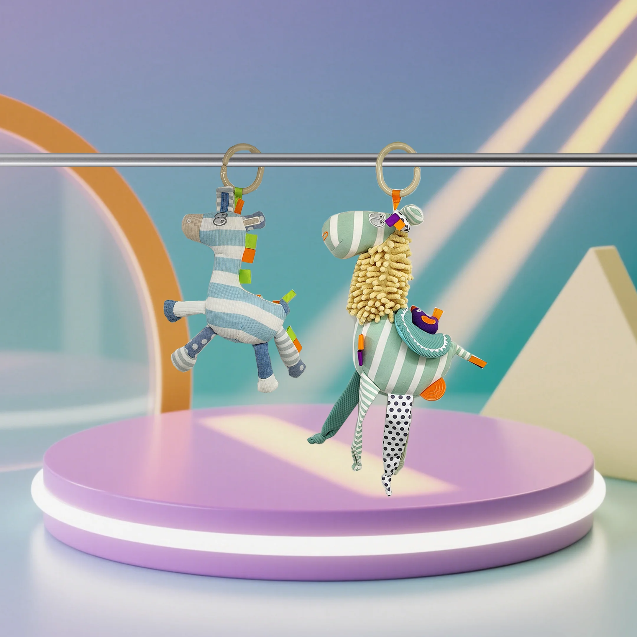 ของเล่นเด็กทารก ตุ๊กตาขนนุ่มน่ารัก รูปสัตว์ ของเล่นห้อยรถเข็นเด็ก สีสันสดใส สำหรับเด็กแรกเกิด เด็กชาย เด็กหญิง เด็กวัยหัดเดิน ของขวัญวันเกิด