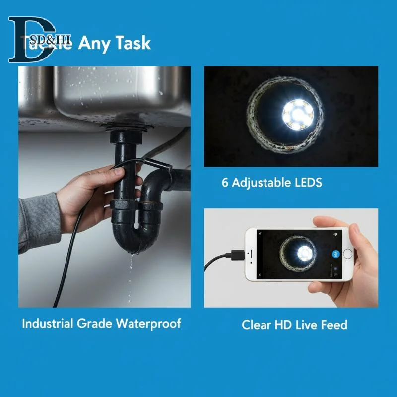 3 In 1 USB Endoscope For OTG Android Phone 5.5mm Borescope Inspection For PC Snake Camera For Pipeline