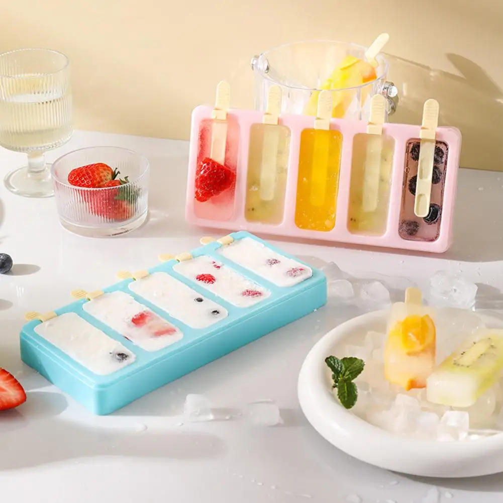 Mold Stackable Ice Cream Mold Set with Lids Bpas-free Plastic Maker Easy Release Frozen Yogurt Ice Pop Tray