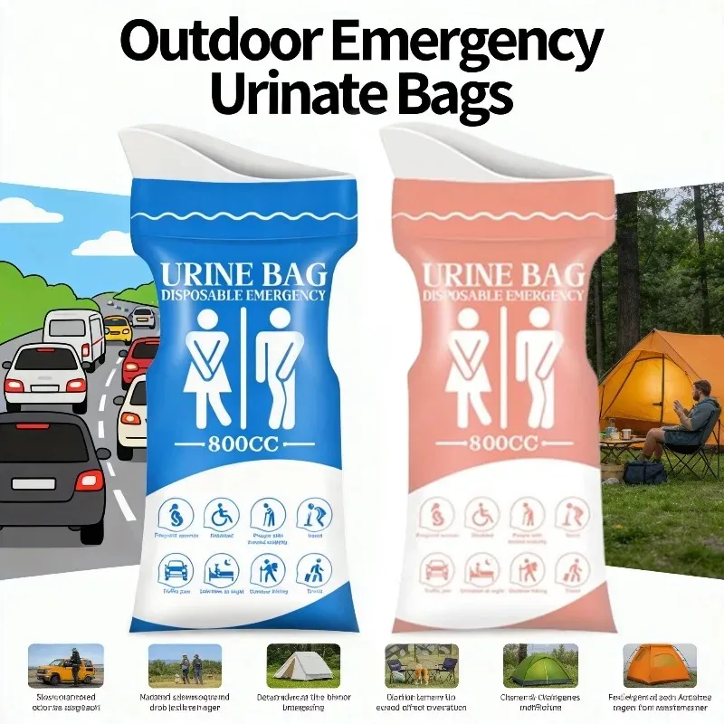 for Women Men Camping Cars 800ML Disposable Outdoor Emergency Urinal Bags Unisex Leak-Proof Portable Vomiting Travel Toilet Bags