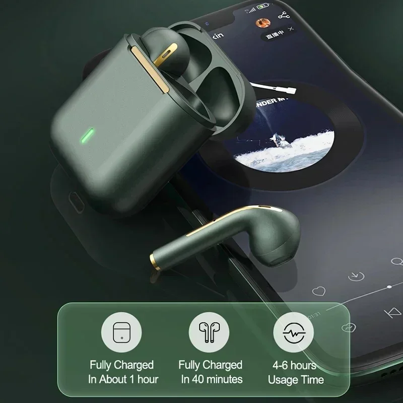 

J18 Stereo True Wireless Headset Earbuds in Ear Handsfree Earphones for Smartphones