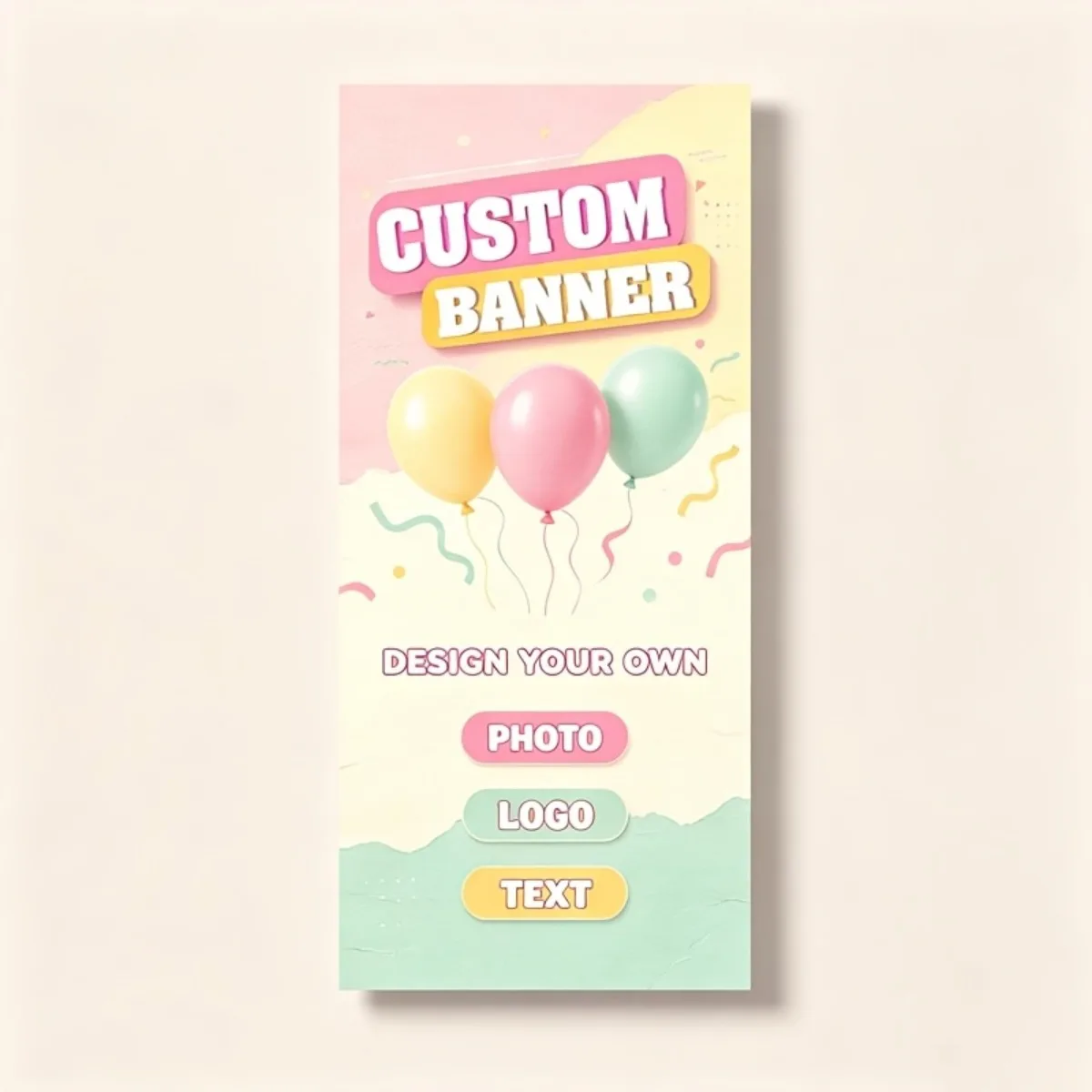 Custom Vertical Banner 80x180cm Personalized Photo Text Backdrop for Wedding Birthday Holiday Party Decor