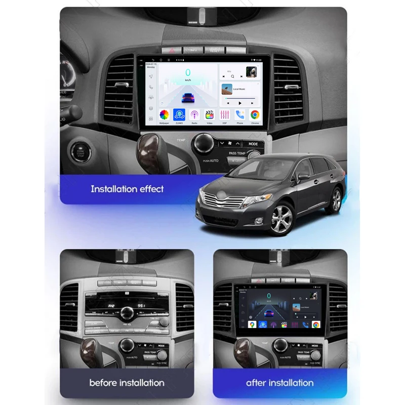 

4GB-64GB GPS 9" For Toyota Venza 2008-2016 Car Stereo Radio Carplay Android 15 Auto Wireless Navigation Intelligent System WIFI