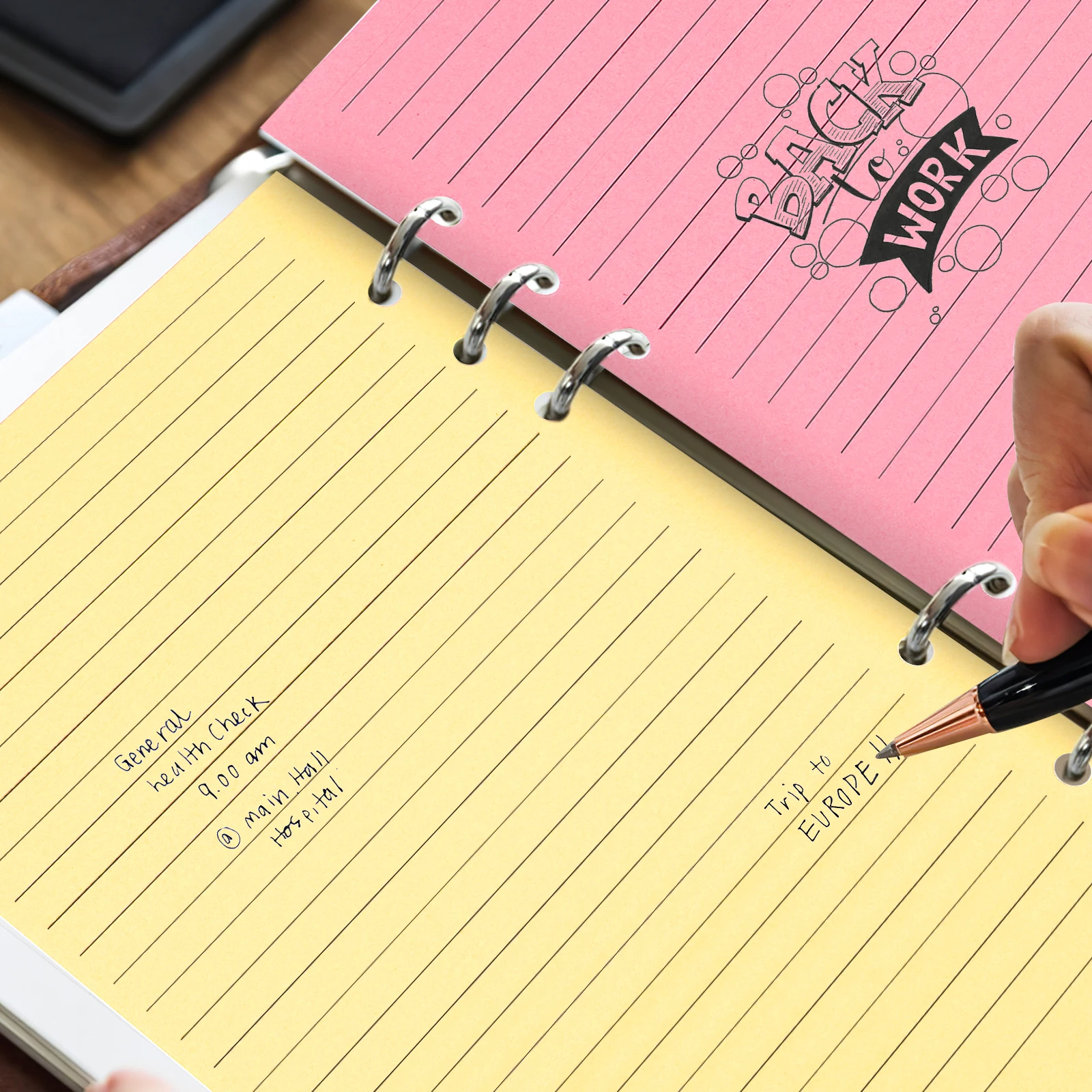 

50pcs A5 Refill Paper 6 Hole Loose Leaf for Planner Binder Notebook Filler Inner Pages Colorful Stationery