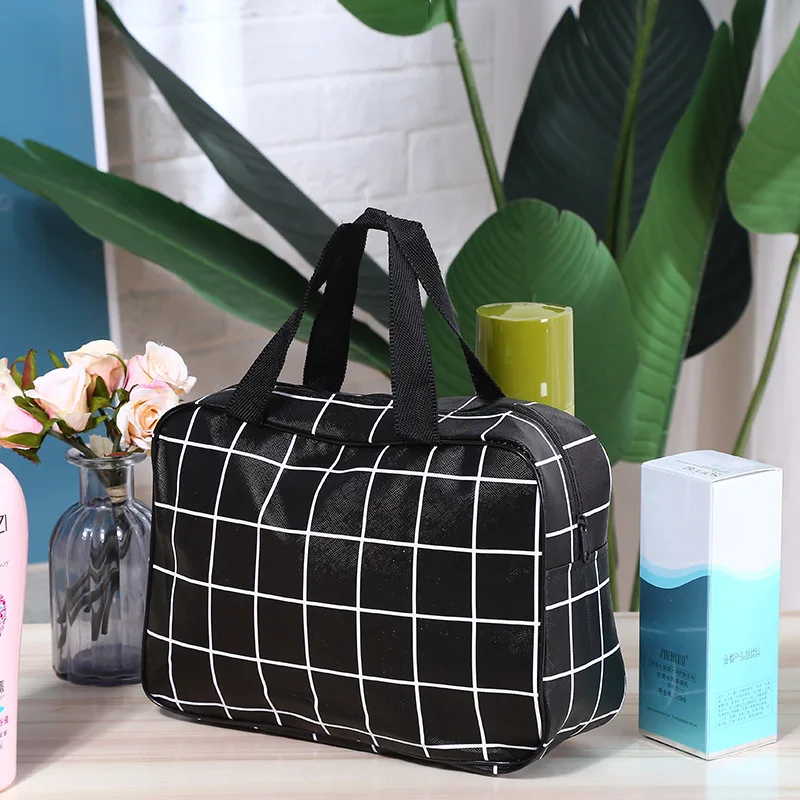 Fashion Tote Floral Lattice Makeup Case Women Wash Travel Large-capacity Portable Storage Bag Female Floral Print Cosmetic Bags