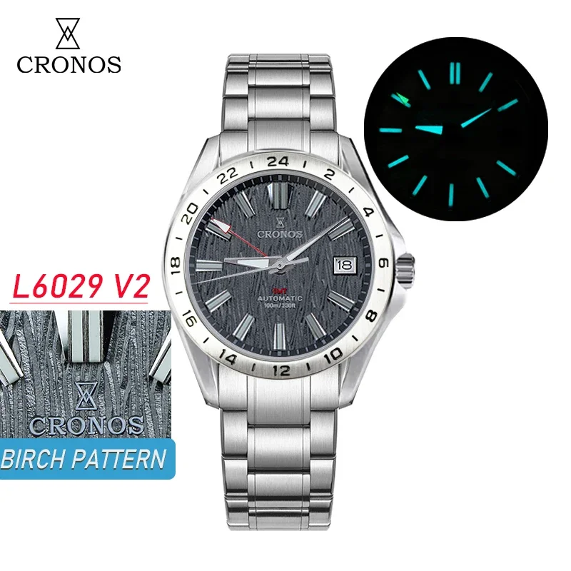 Cronos L6029 V2 GS Texture Dial Men Watch NH34 Automatic
