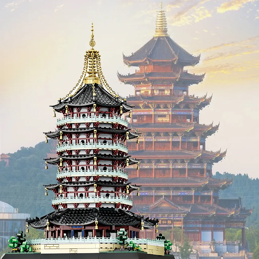 Creativo Cina Architettura storica Building Block Torre antica Leifeng Pagoda Modello in mattoni Imposta giocattolo da costruzione per regali