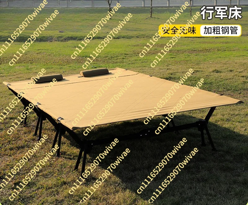 Wide double camp bed out camping bed foldable office lunch break bed easy to store ultra-lightweight