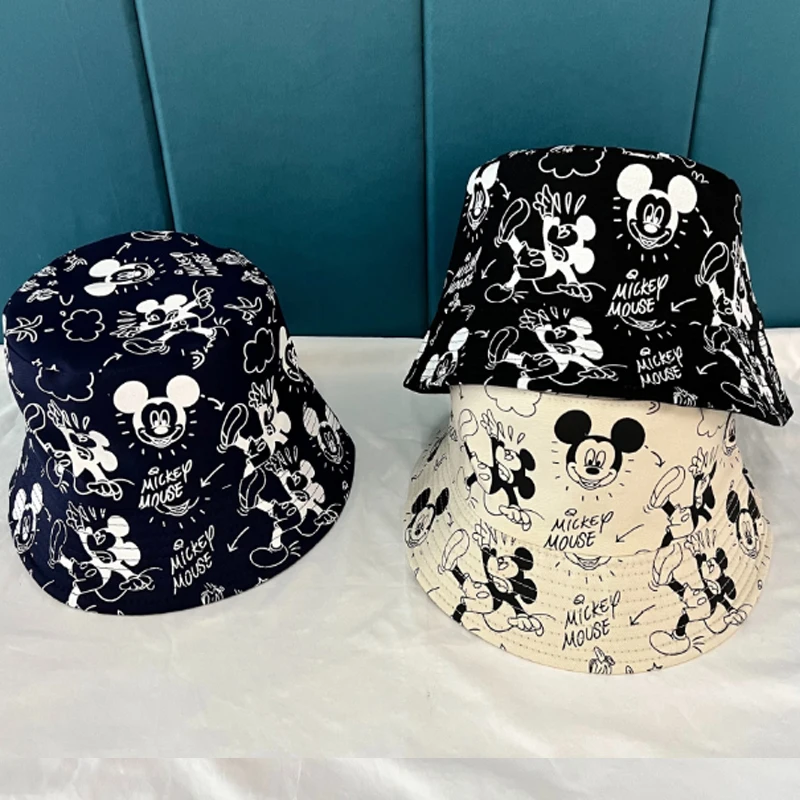 Disney Mickey Fisherman Hat Children Spring Qnd Autumn Hat Cartoon Printing Basin Mickey Hat Fashion Sun Hat Fisherman Hat