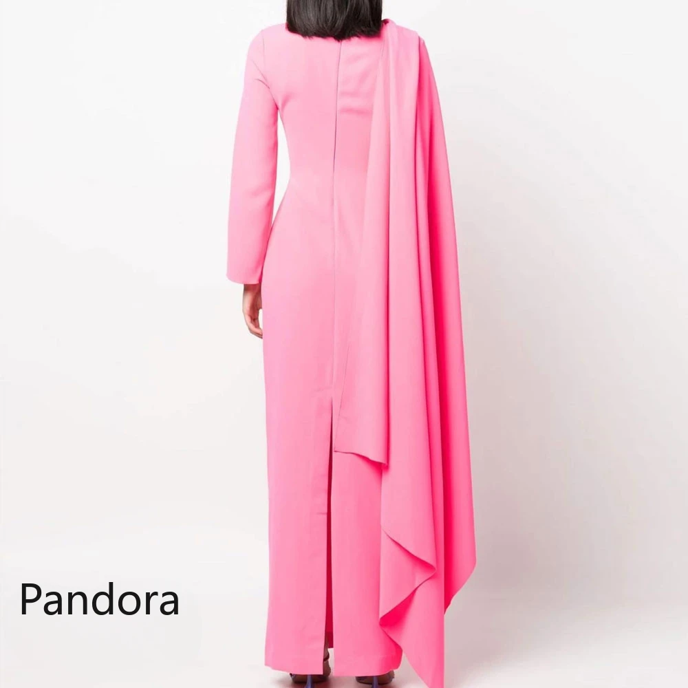 Pandora O-Neck Saudi Prom Dress Long Sleeves Evening Dress With Ankle-Length Women Wedding Party Gowns  Arabia