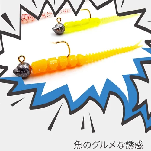 Imagen 2 del producto Mustad, pesca en raíces de AJW-BCI, cebo blando, gusano de seda de arena, pesca de plumón, anzuelo de plomo, microobjeto de agua dulce, lubina, pozo negro