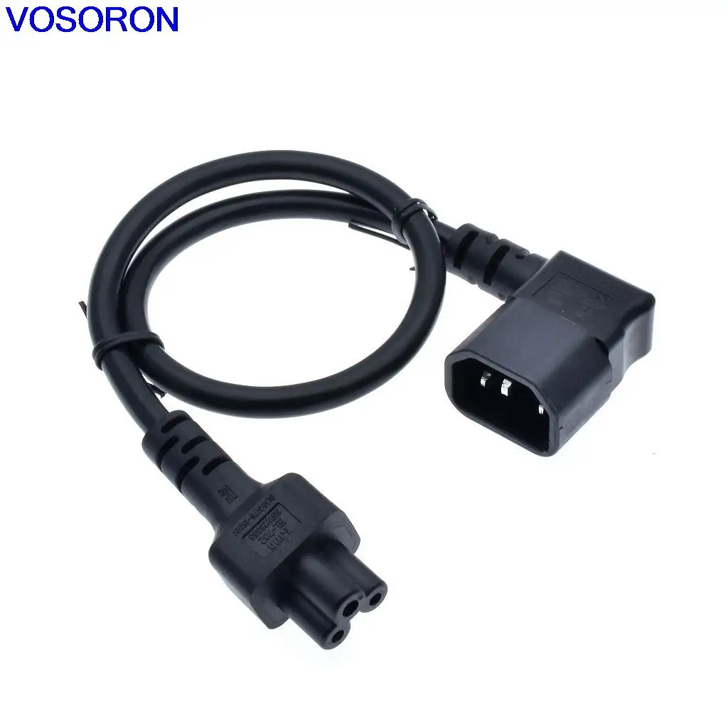 

Right Angled IEC 320 C14 Male to C5 Female Cord,C14 to C5 Power Extension Cable For PDU UPS,H05VV-F VDE AC Cord 0.3m/0.6m