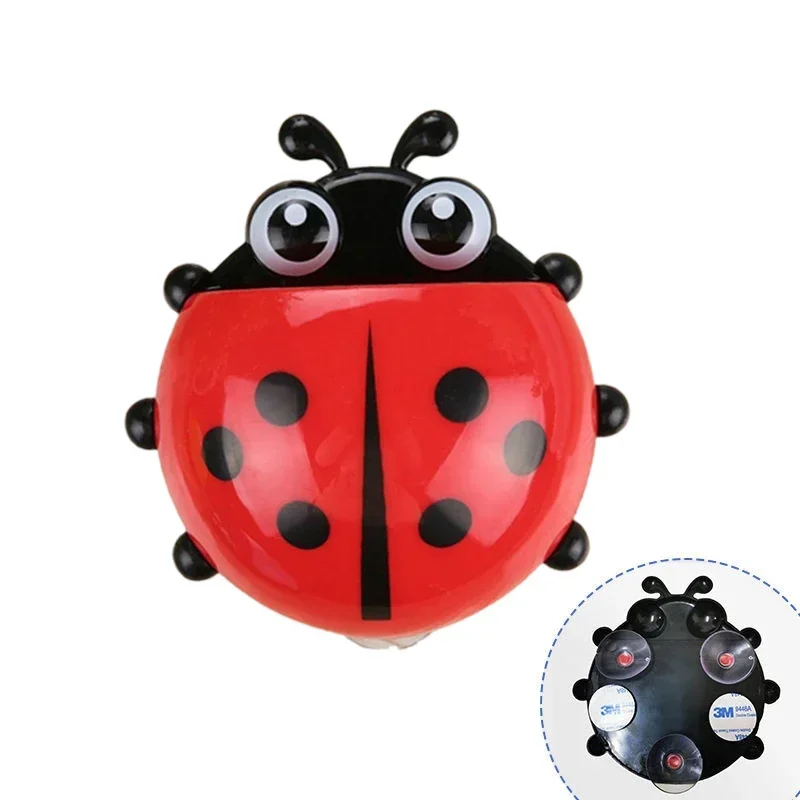 1pcs Cute Ladybird Beetle Toothbrush Toothpaste Shelves Pencil Storage Holders Racks Children Brush Teeth Bathroom Supply