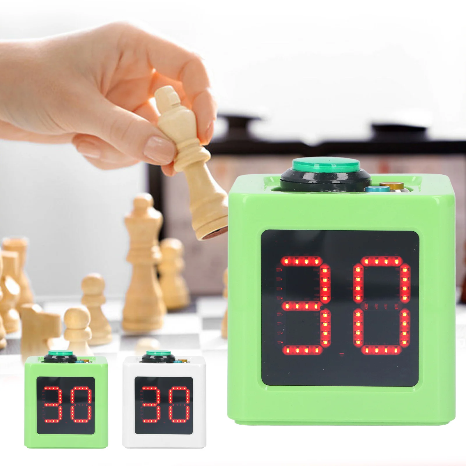 

Cube Timer 1.4in 4 Sided Digital Shot Countdown Stopwatch for Private Poker Chess Casinos Battery model