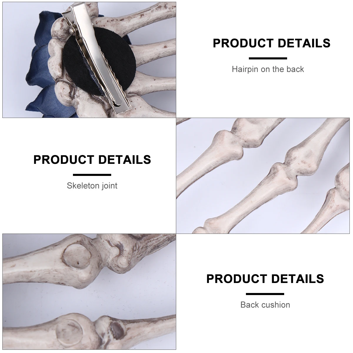 Halloween Hairpins Chic Skull Claw Clip for Girls Women Hair Accessory Horror Pin Unique Delicate Craft